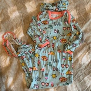 Little sleepies beachy sleep knot gown + bow